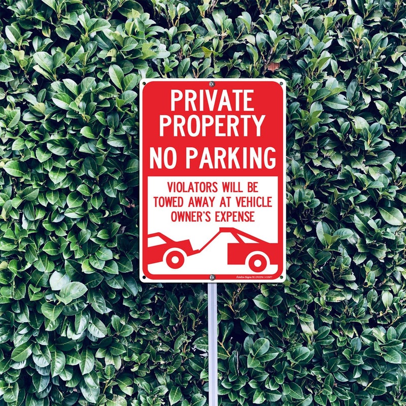 Faittoo (2 Pack) Private Property No Parking - Violators Will Be Towed Away at Vehicle Owner's Expense Sign, Reflective .40 Rust Free Aluminum 14 x 10, UV Protected, Weather Resistant, Waterproof, Durable Ink - Image 4